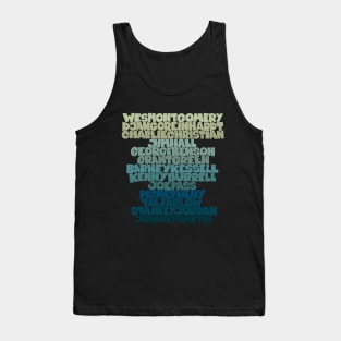 Jazz Legends in Type: The Jazz Guitarists Tank Top